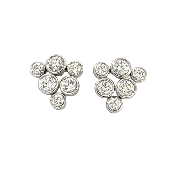 14K White Gold 1/1ctw Diamond Bubble Earrings 14K White Gold 1/1ctw Diamond Bubble Earrings