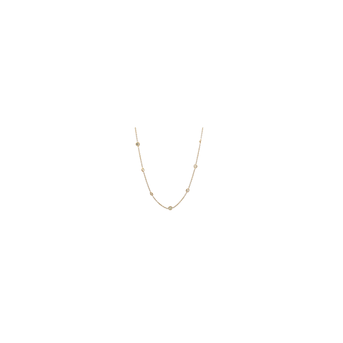 14K Yellow Gold 2 1/4ctw Diamond by the Yard Necklace18" 16 stations 14K Yellow Gold 2 1/4ctw Diamond by the Yard Necklace18" 16 stations