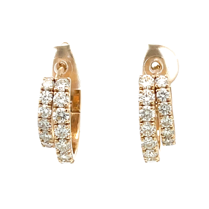 14K Yellow Gold 1.76ctw Multi Row Hoop Earrings 14K Yellow Gold 1.76ctw Multi Row Hoop Earrings