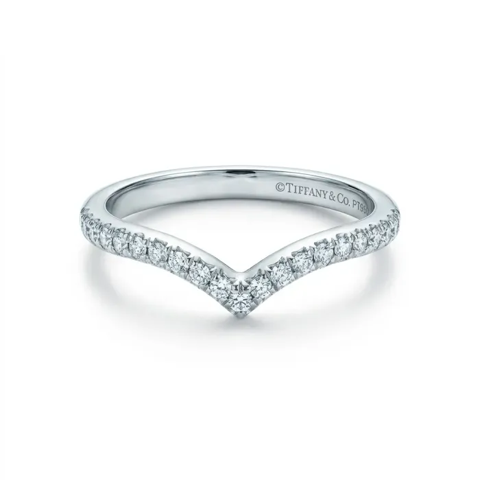 Tiffany & Co. Platinum .17ctw Diamond V Ring Tiffany & Co. Platinum .17ctw Diamond V Ring