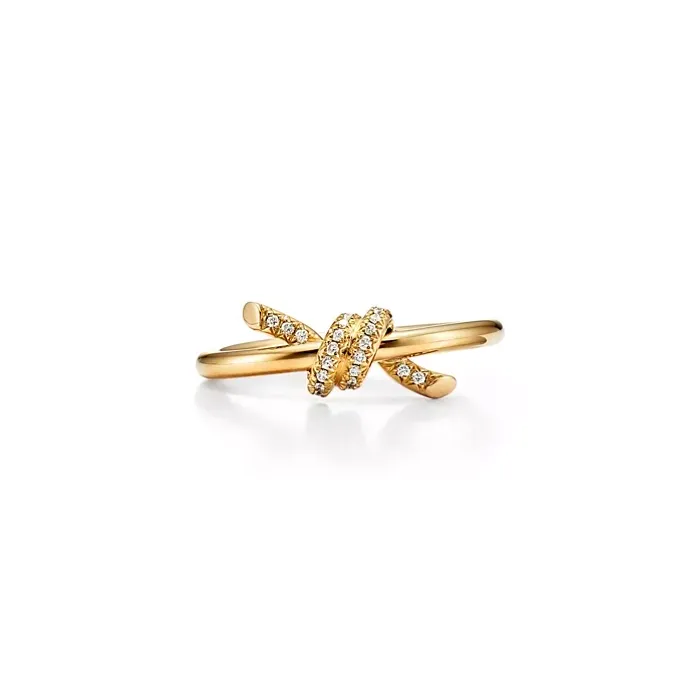 Tiffany & Co 18K Yellow Gold .05ct  Knot Ring
