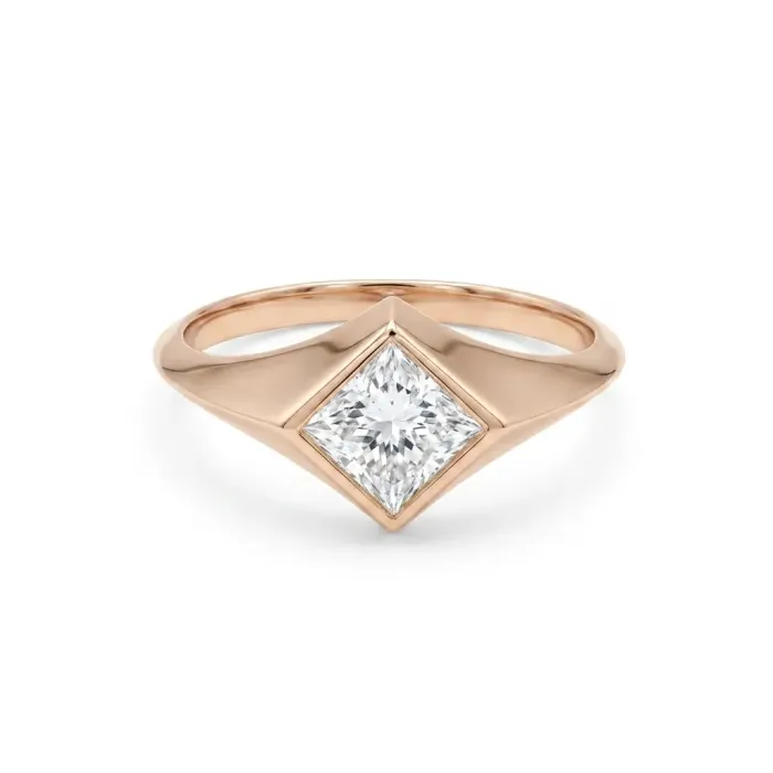 14K Yellow Gold 1.03ct Princess Diamond Knife Edge ring size 6.5 14K Yellow Gold 1.03ct Princess Diamond Knife Edge ring size 6.5