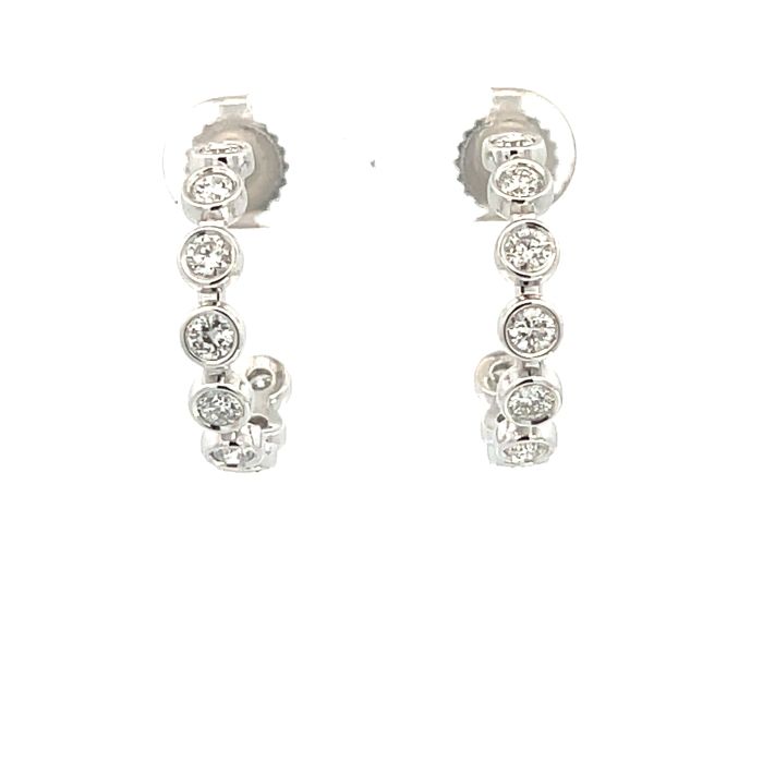 14K Yellow Gold 1 1/4ctw Diamond Bezel J Hoops 14K Yellow Gold 1 1/4ctw Diamond Bezel J Hoops
