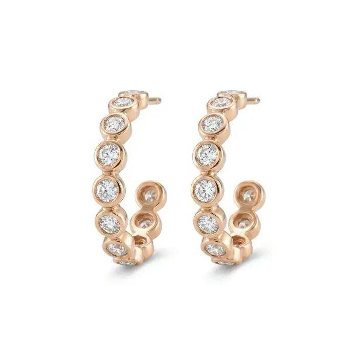 14K Yellow Gold 1 1/4ctw Diamond Bezel J Hoops 14K Yellow Gold 1 1/4ctw Diamond Bezel J Hoops