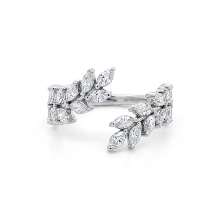 14K White Gold 1.20ctw Diamond Marquise Vine Ring 14K White Gold 1.20ctw Diamond Marquise Vine Ring