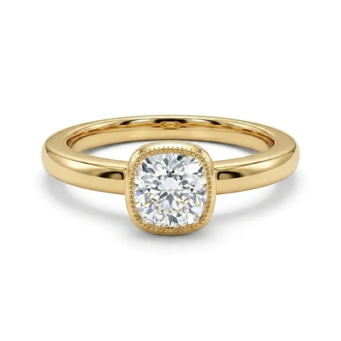 18K Yellow Gold .88ct Old Euro Diamond Milgrain Solitiare Ring 18K Yellow Gold .88ct Old Euro Diamond Milgrain Solitiare Ring