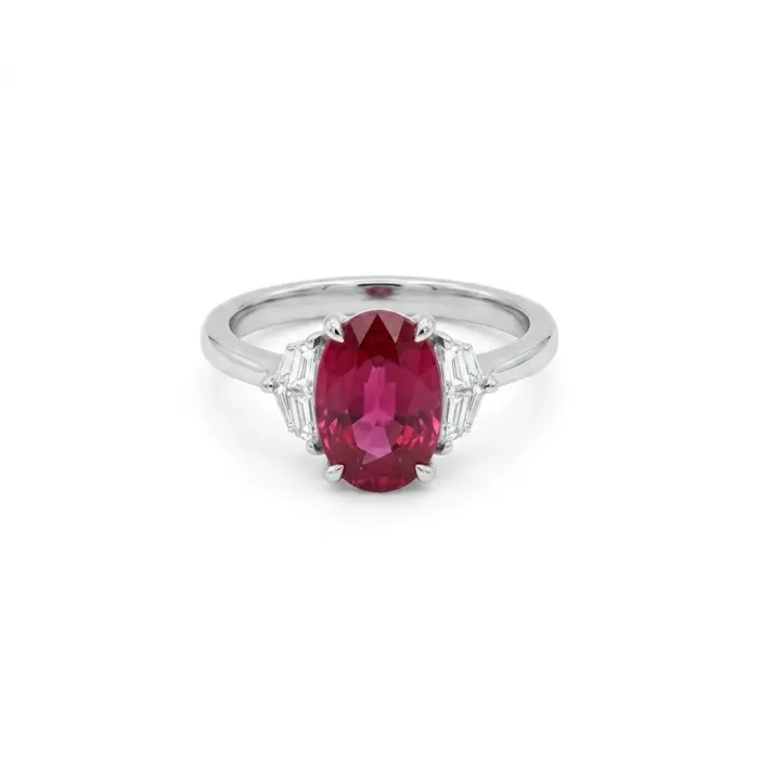 PLATINUM 0.41ctw Diamond and 3.06ctw Ruby Engagement ring PLATINUM 0.41ctw Diamond and 3.06ctw Ruby Engagement ring
