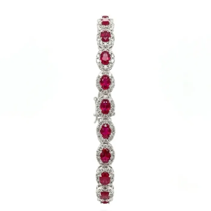14k White Gold 3.08ctw Diamond 6.43ctw Ruby Bracelet 14k White Gold 3.08ctw Diamond 6.43ctw Ruby Bracelet