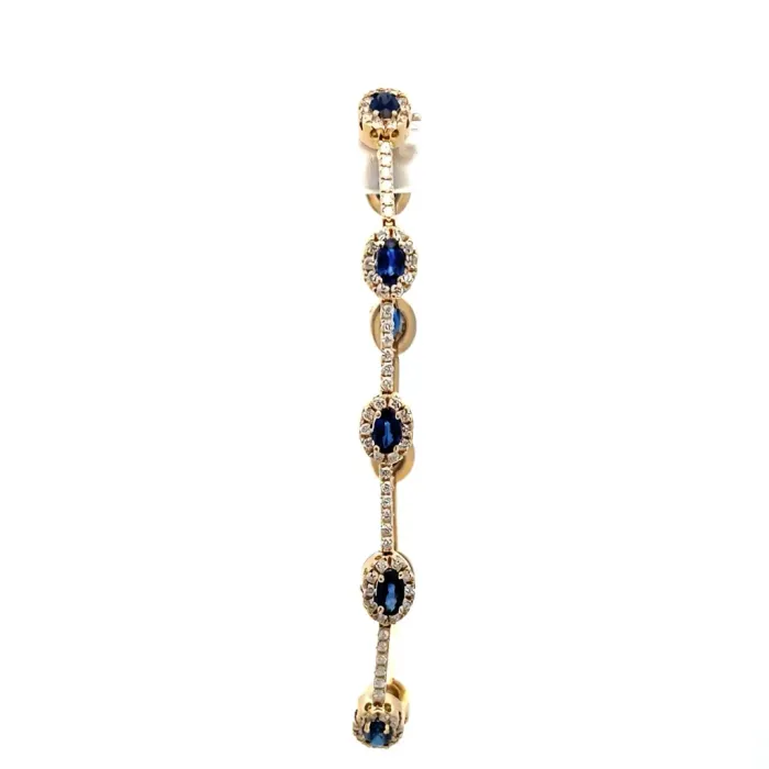14k Yellow Gold 1.74ctw Diamond 2.88ctw Sapphire Bracelet 14k Yellow Gold 1.74ctw Diamond 2.88ctw Sapphire Bracelet