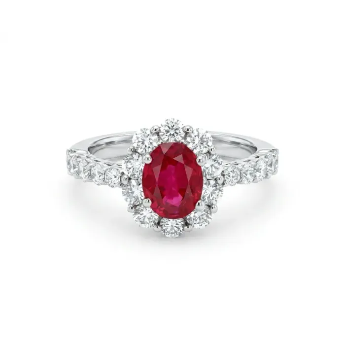 18k White Gold 1.19ctw Diamond 1.18ctw Ruby 18k White Gold 1.19ctw Diamond 1.18ctw Ruby
