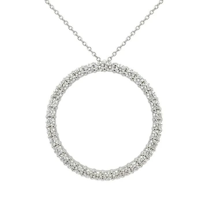 Roberto Coin 18K White Gold 2/1ctw Diamond Circle Pendant Roberto Coin 18K White Gold 2/1ctw Diamond Circle Pendant