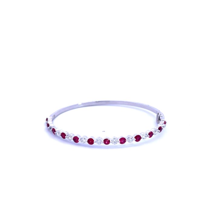 18K White Gold 1.78ctw Diamond 2.39ctw Ruby Bracelet 18K White Gold 1.78ctw Diamond 2.39ctw Ruby Bracelet