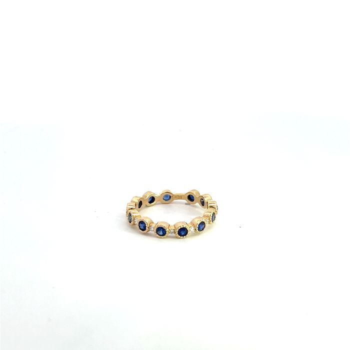 14K Yellow Gold 12ctw Diamond .86ctw Sapphire Rings 14K Yellow Gold 12ctw Diamond .86ctw Sapphire Rings