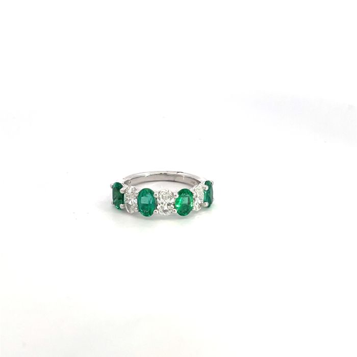 14K White Gold 1.52ctw Diamond 1.54ctw Emerald Rings 14K White Gold 1.52ctw Diamond 1.54ctw Emerald Rings