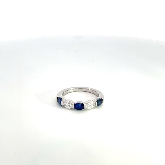 14k White Gold .49ctw Diamond .94ctw Sapphire Rings 14k White Gold .49ctw Diamond .94ctw Sapphire Rings