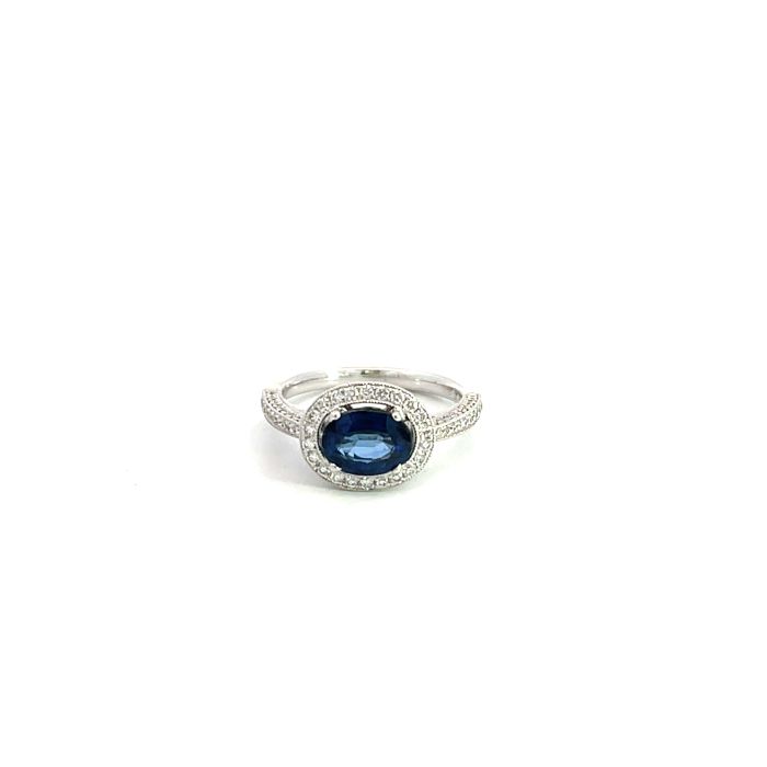 18K White Gold .63ctw Diamond .9ctw Sapphire Rings 18K White Gold .63ctw Diamond .9ctw Sapphire Rings