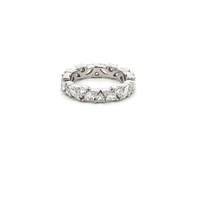 14K White Gold 2.46ct Marquise and Round Diamond Eternity Band 14K White Gold 2.46ct Marquise and Round Diamond Eternity Band