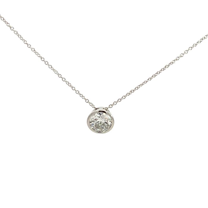 14K White Gold 1.56ct Diamond Solitaire Slide Pendant GIA 2245027689 Round 1.56 EI1 EXEXEX Strong 14K White Gold 1.56ct Diamond Solitaire Slide Pendant GIA 2245027689 Round 1.56 EI1 EXEXEX Strong