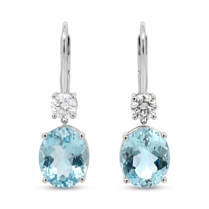 14K White Gold 1.02ctw Diamond and 1.13ctw Aqua Gemstone Earrings GIA 2175299527 Round .52 DVS2 VGEXVG Medium, GIA 6243025011 Round .50 DVS1 EXEXEX Mpme 14K White Gold 1.02ctw Diamond and 1.13ctw Aqua Gemstone Earrings GIA 2175299527 Round .52 DVS2 VGEXVG Medium, GIA 6243025011 Round .50 DVS1 EXEXEX Mpme