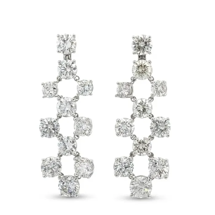 14K White Gold 11.89ctw Diamond Chandelier Earrings 14K White Gold 11.89ctw Diamond Chandelier Earrings