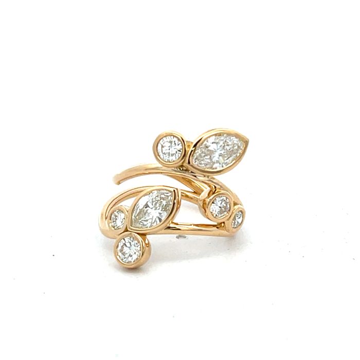 18K Yellow Gold 2.11ctw Marquise Center Diamond Double Shank ring 18K Yellow Gold 2.11ctw Marquise Center Diamond Double Shank ring