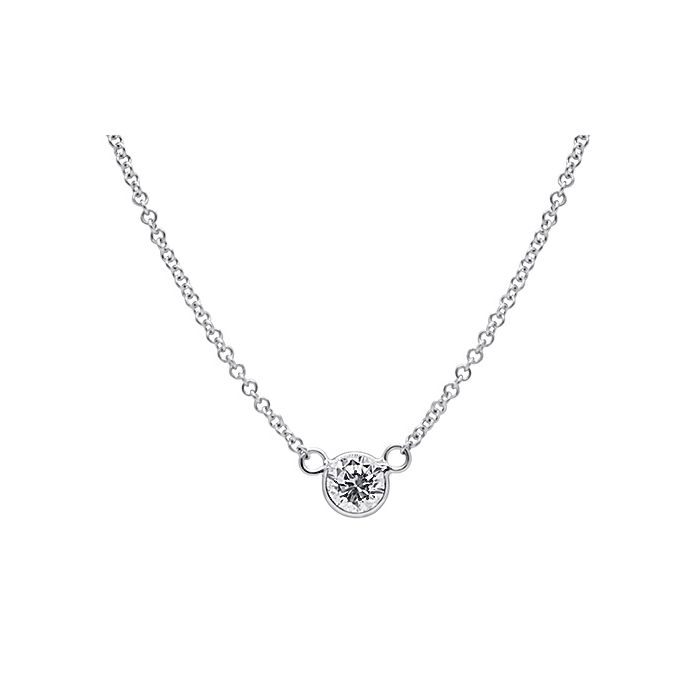 Diamond Solitaire Bezel Necklace