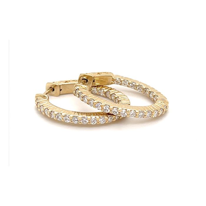 Oval Shared Prong In & Out Hoop