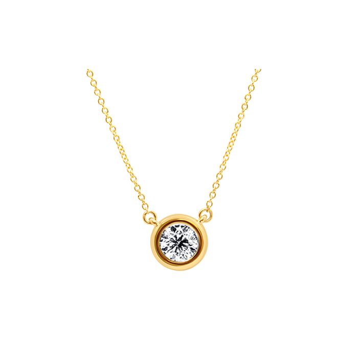 Diamond Solitaire Bezel Necklace